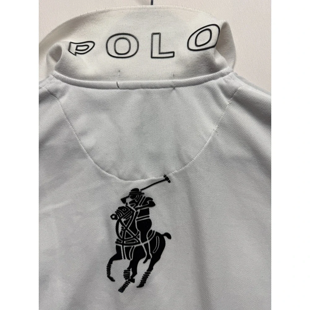 Polo Ralph Lauren Polo Shirt Mens Large White Pony Logo Cotton Golf Tennis